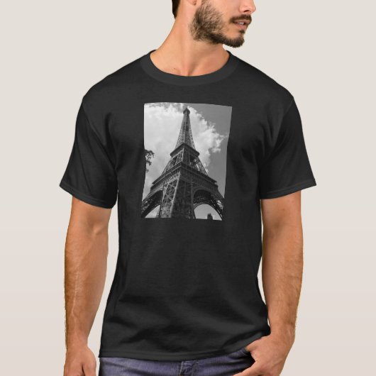 Schwarz-Weiß-Eiffelturm in Paris T-Shirt (Vorderseite)