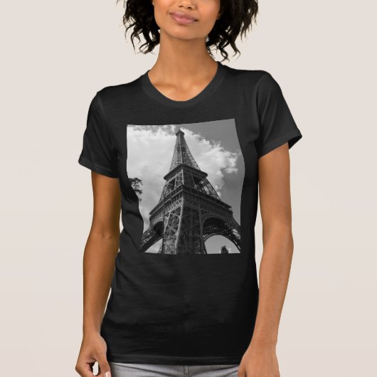 Schwarz-Weiß-Eiffelturm in Paris T-Shirt (Vorderseite)