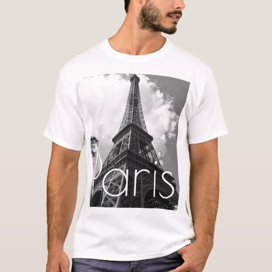 Schwarz-Weiß-Eiffelturm in Paris T-Shirt (Vorderseite)