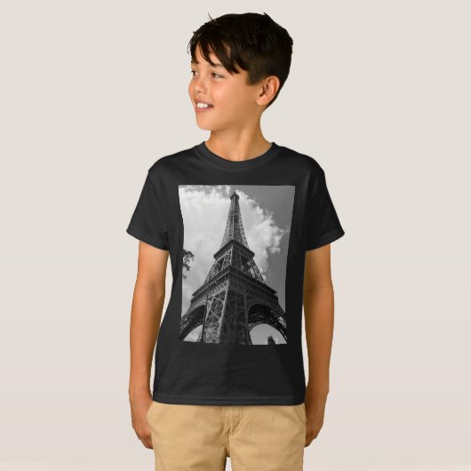 Schwarz-Weiß-Eiffelturm in Paris T-Shirt (Vorne ganz)