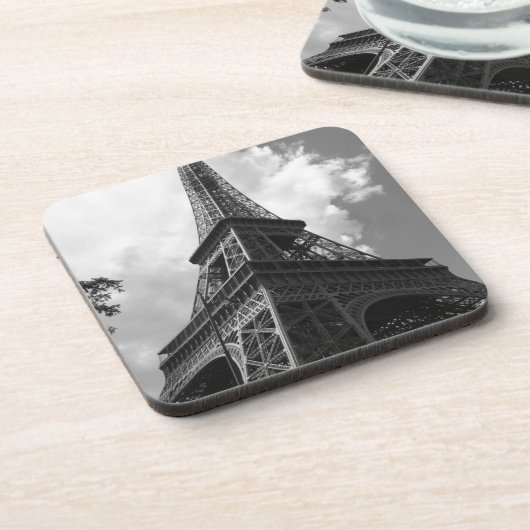 Schwarz-Weiß-Eiffelturm in Paris Untersetzer (Linke Seite)