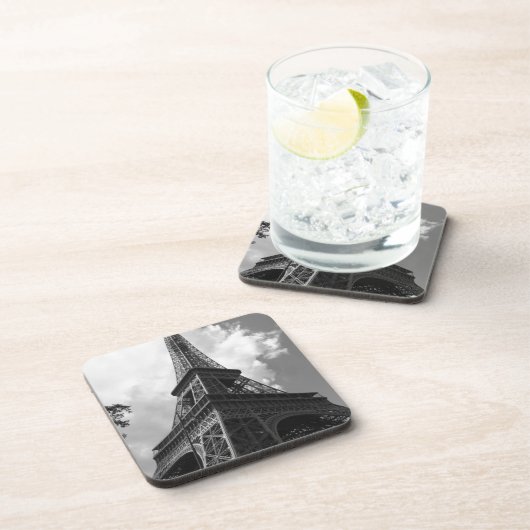 Schwarz-Weiß-Eiffelturm in Paris Untersetzer (Rechte Seite)