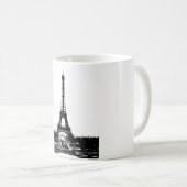 Schwarz-Weiß-Eiffelturm Kaffeetasse (VorderseiteRechts)