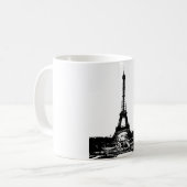 Schwarz-Weiß-Eiffelturm Kaffeetasse (Vorderseite Links)