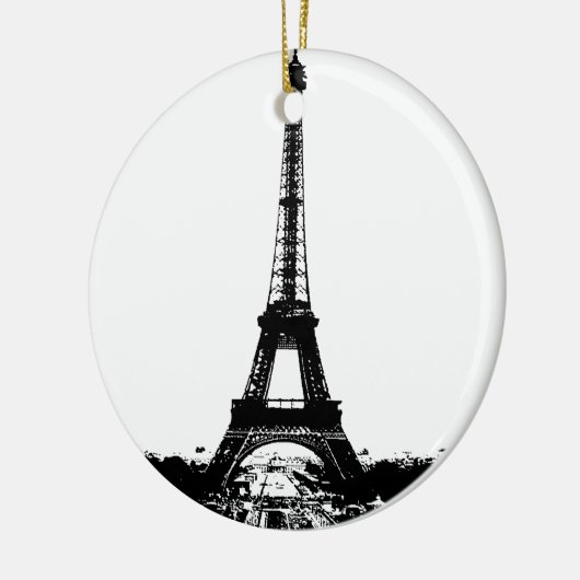 Schwarz-Weiß-Eiffelturm Keramikornament (Links)