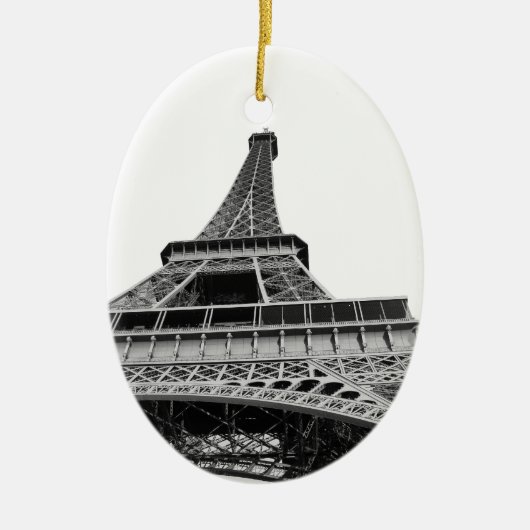 Schwarz-Weiß-Eiffelturm Keramikornament (Vorne)