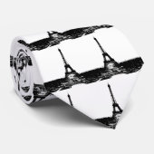 Schwarz-Weiß-Eiffelturm Krawatte (Gerollt)