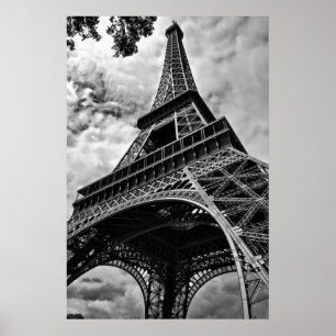 Schwarz-weiß Eiffelturm Liebe Paris - Europa Reise Poster