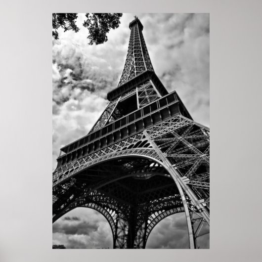 Schwarz-weiß Eiffelturm Liebe Paris - Europa Reise Poster (Vorne)