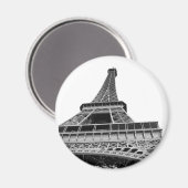Schwarz-Weiß-Eiffelturm-Magnet Magnet (Vorderseite/Rückseite)