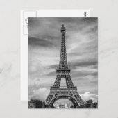 Schwarz-Weiß-Eiffelturm Paris City Postkarte (Vorne/Hinten)