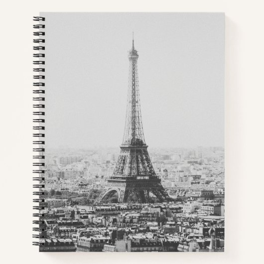 Schwarz-Weiß-Eiffelturm Paris Fotografie Notizblock (Vorderseite)
