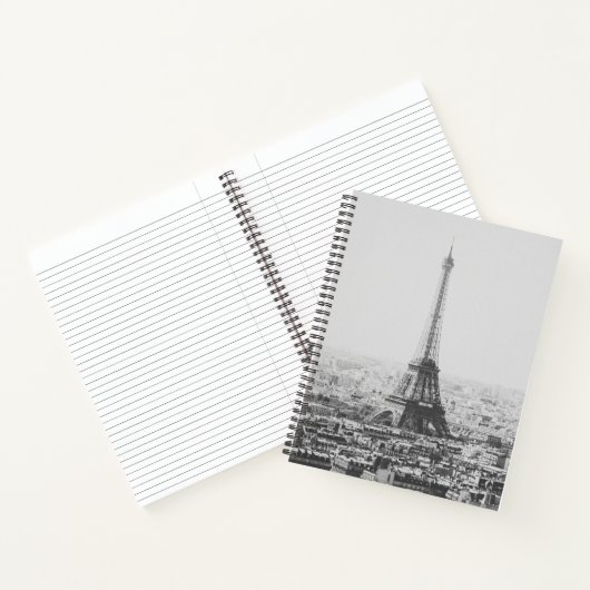 Schwarz-Weiß-Eiffelturm Paris Fotografie Notizblock (Innenseite)