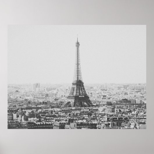 Schwarz-Weiß-Eiffelturm Paris Fotografie Poster (Vorne)