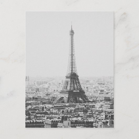 Schwarz-Weiß-Eiffelturm Paris Fotografie Postkarte (Vorderseite)