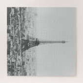 Schwarz-Weiß-Eiffelturm Paris Fotografie Puzzle (Horizontal)