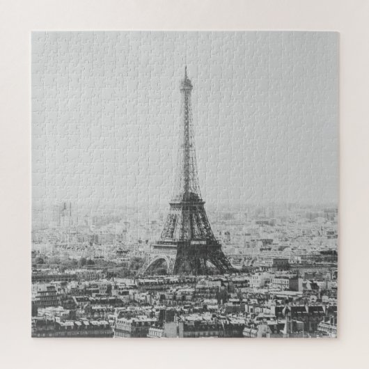 Schwarz-Weiß-Eiffelturm Paris Fotografie Puzzle (Vertikal)