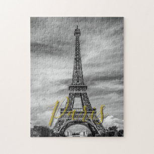 Schwarz-Weiß-Eiffelturm Paris Frankreich Puzzle