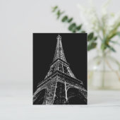 Schwarz-weiß Eiffelturm Paris Reisen Vintag Postkarte (Stehend Vorderseite)