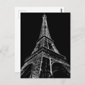 Schwarz-weiß Eiffelturm Paris Reisen Vintag Postkarte (Vorne/Hinten)