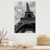 Schwarz-Weiß-Eiffelturm Paris Romantische Stadt Poster (Küche)