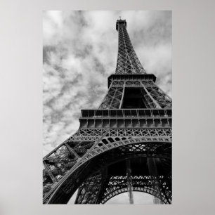 Schwarz-Weiß-Eiffelturm Paris Romantische Stadt Poster