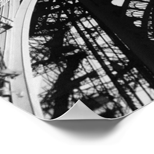 Schwarz-Weiß-Eiffelturm Paris Romantische Stadt Poster (Ecke)