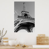 Schwarz-Weiß-Eiffelturm Paris Romantische Stadt Poster (Küche)