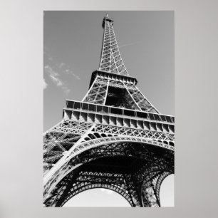 Schwarz-Weiß-Eiffelturm Paris Romantische Stadt Poster