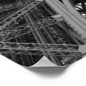 Schwarz-Weiß-Eiffelturm Paris Romantische Stadt Poster (Ecke)