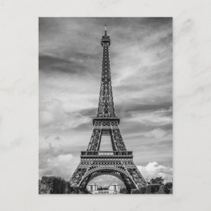 Schwarz-Weiß-Eiffelturm Paris Stadt Postkarte