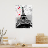 Schwarz-weiß Eiffelturm Paris Travel Poster (Küche)