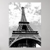 Schwarz-weiß Eiffelturm Paris Travel Poster (Vorne)