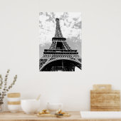 Schwarz-weiß Eiffelturm Paris Travel Poster (Küche)