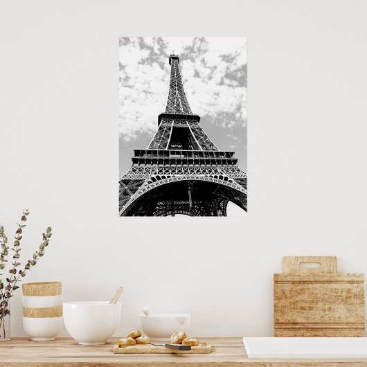 Schwarz-weiß Eiffelturm Paris Travel Poster (Küche)