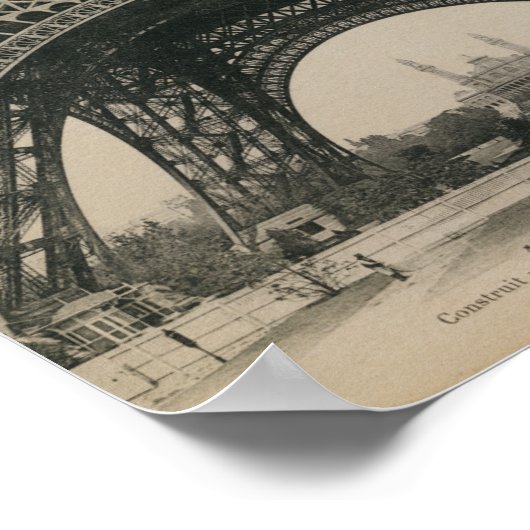 Schwarz-Weiß-Eiffelturm Poster (Ecke)