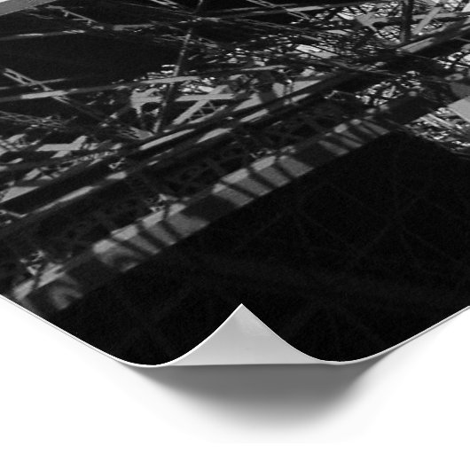 Schwarz-Weiß-Eiffelturm-Poster Poster (Ecke)