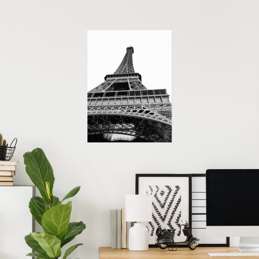 Schwarz-Weiß-Eiffelturm-Poster Poster (Heimbüro)