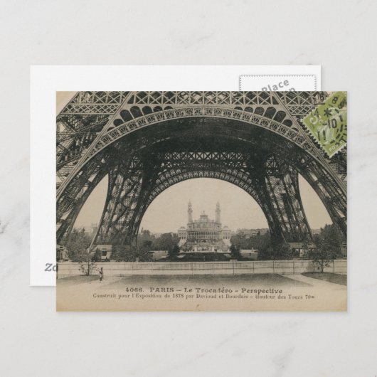 Schwarz-Weiß-Eiffelturm Postkarte (Vorne/Hinten)