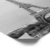 Schwarz-Weiß-Eiffelturm-Sketch Poster (Ecke)