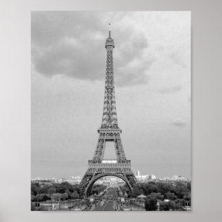 Schwarz-Weiß-Eiffelturm-Sketch Poster