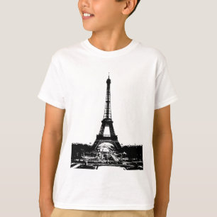 Schwarz-Weiß-Eiffelturm T-Shirt