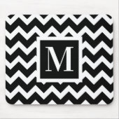 Schwarz-Weiß-Einfach-Minimal-Zigzag-Monogramm Mousepad (Vorne)