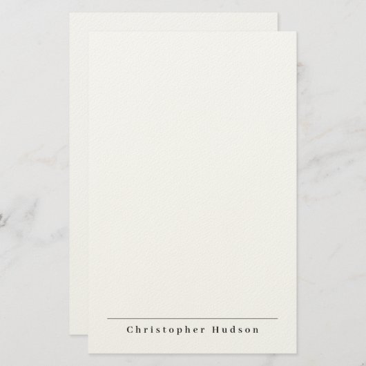 Schwarz-weiß Einfach Schlicht Minimalistisch Briefpapier (Vorne/Hinten)