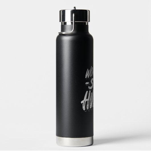 Schwarz-Weiß-Einfache Angebotstypografie Trinkflasche (rechts)