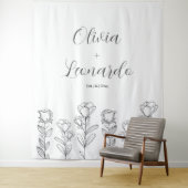 Schwarz-Weiß-Einfache Blumenzange Wandteppich (Beispiel)