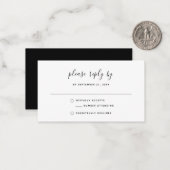 Schwarz-Weiß-Einfache Bohemische UAWG Hochzeit Mitteilungskarte (Vorderseite/Rückseite Beispiel)