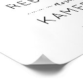 Schwarz-Weiß-Einfache Elegante Hochzeit Willkommen Poster (Ecke)