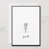 Schwarz-Weiß-Einfache Elegante Moderne Hochzeit Einladung (Rückseite)