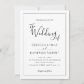 Schwarz-Weiß-Einfache Hochzeit Einladung (Vorderseite)